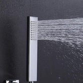 Sleek Rectangular Brass Hand Shower in Chrome - Marcoware