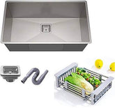 Handmade Stainless Steel Single Square Bowl Kitchen Sink - Marcoware