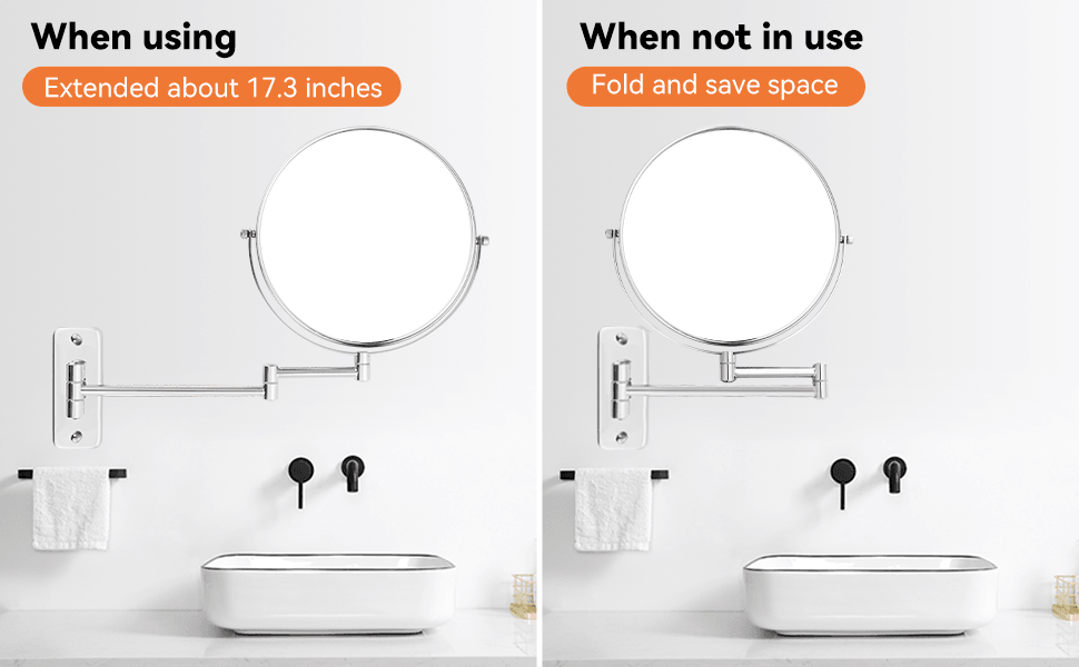 Adjustable Magnifying Bathroom Mirror