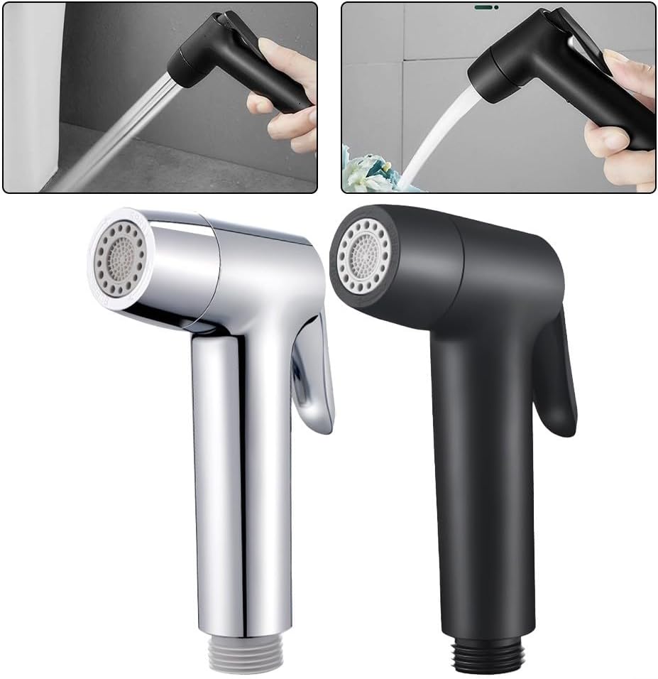 ABS Dual Flow Health Faucet with Hose & Hook, Black
