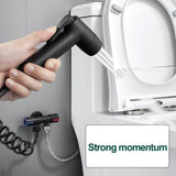 ABS Dual Flow Health Faucet with Hose & Hook, Black