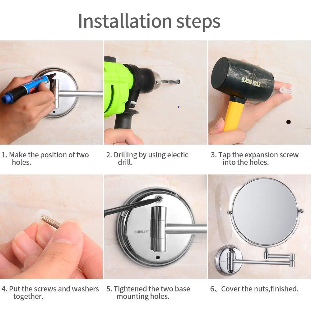 Adjustable Magnifying Bathroom Mirror