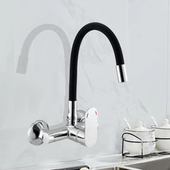 Wall Mounted Sink Mixer with Flexible 360° Swivel Spout