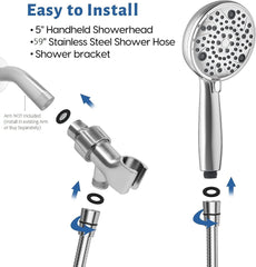 8 Mode Hand shower With Hose & Overhead Shower Adapter