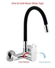 Deco Wall Mounted Sink Mixer with Ultra Flexible & 360 Swivel Pipe