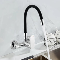 Wall Mounted Sink Mixer with Flexible 360° Swivel Spout