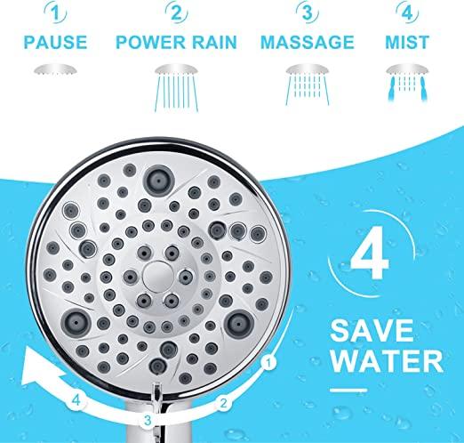 8 Mode Hand shower With Hose & Overhead Shower Adapter