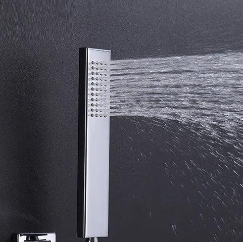 Sleek Rectangular Brass Hand Shower in Chrome
