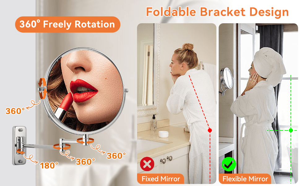 Adjustable Magnifying Bathroom Mirror