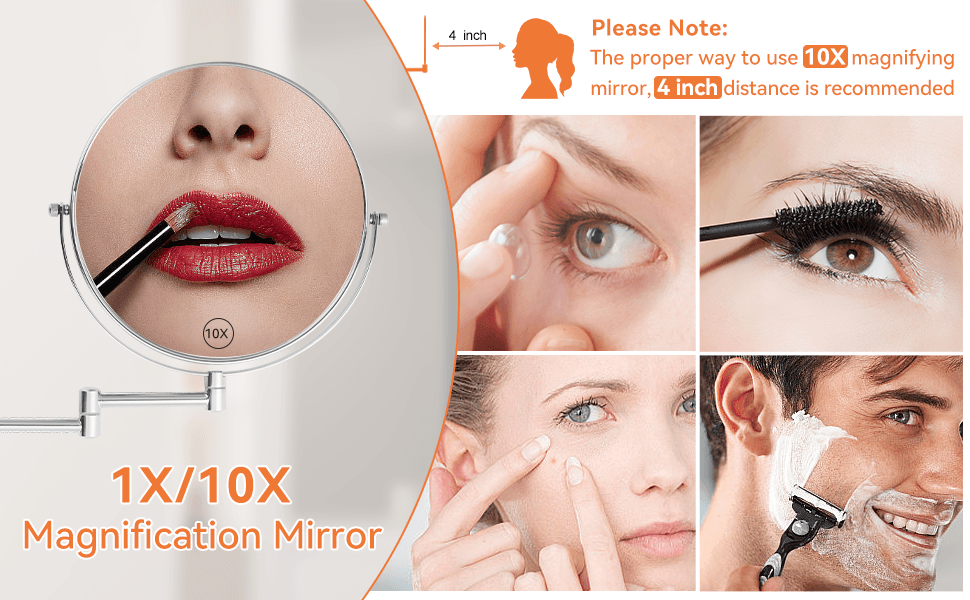 Adjustable Magnifying Bathroom Mirror