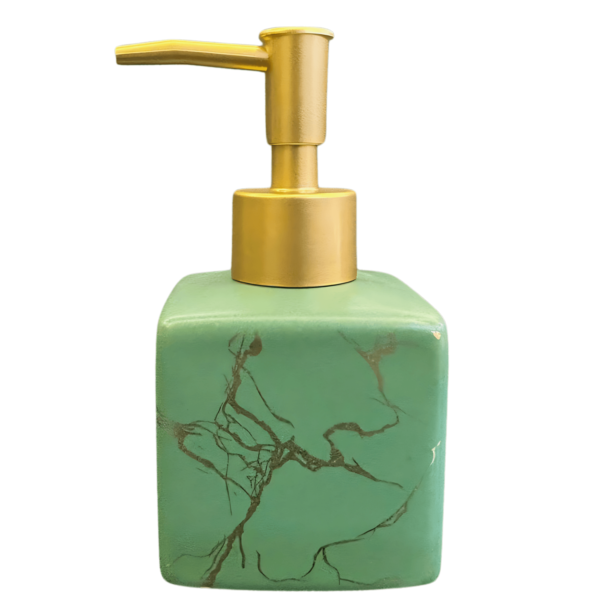 Ceramic Antique Marble Finish Soap Oil Dispenser Green