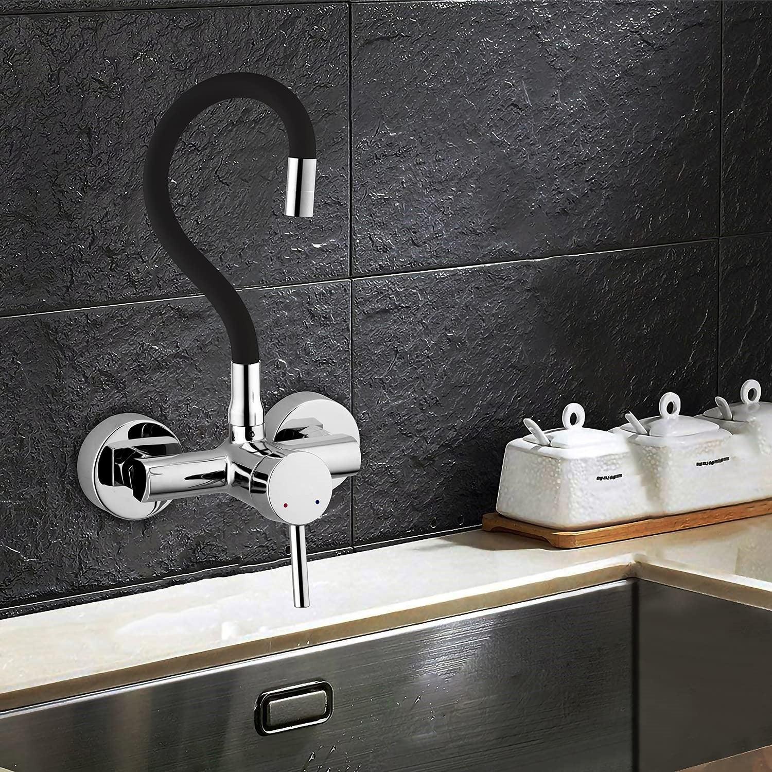 Java Wall - Mounted Sink Mixer with 360° Swivel Pipe - Marcoware