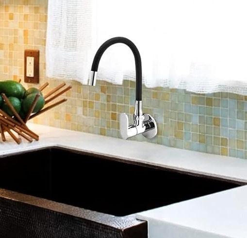 Pearl Kitchen Sink Tap with Ultra flexible Spout, Wall Mount - Marcoware