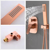 Rose Gold Brass Hand Shower - Sleek Rectangular Design - Marcoware