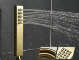 Sleek Rectangular Gold Brass Hand Shower - Marcoware