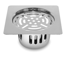 304 SS Flat Cut Floor Drain with Anti Cockroach Trap & Lock