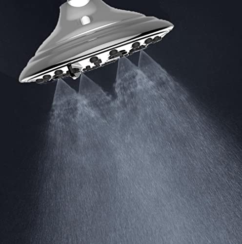 6 Inches Spa grade shower head (WITHOUT ARM), Multi-6 Mode with Mist, Massage, Rain, Chrome, Polished Finish - Marcoware