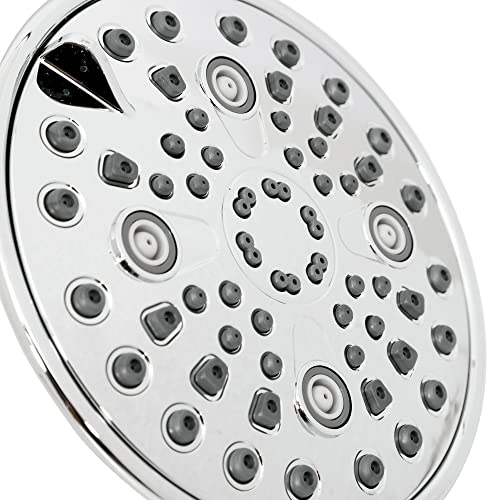 6 Inches Spa grade shower head (WITHOUT ARM), Multi-6 Mode with Mist, Massage, Rain, Chrome, Polished Finish - Marcoware
