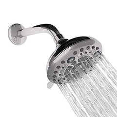 ABS 5 Inches Bathroom overhead Shower Head WITHOUT arm, Multifunction Rain Shower with Mist, Massage & Power Jet, Chrome, Polished Finish - Marcoware