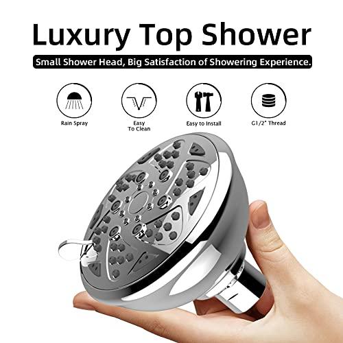 ABS Ivy Shower Head 4 Inches Six Mode ,without Arm, Chrome, Polished Finish - Marcoware