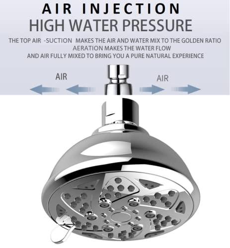 ABS Ivy Shower Head 4 Inches Six Mode ,without Arm, Chrome, Polished Finish - Marcoware