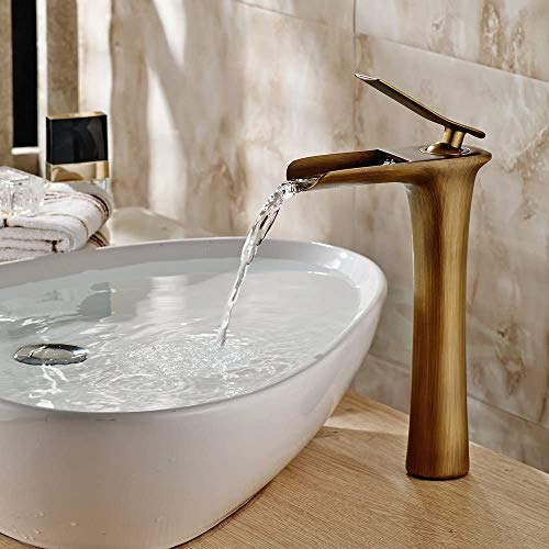 Antique Brass Luxury Series Extended Body Hot & Cold Basin Mixer Basin Tap by - Marcoware