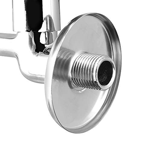 Brass Chrome Finish Leaf Sleek Long Body Faucet Tap with Wall Flange - Marcoware