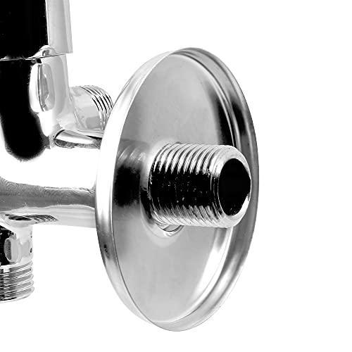 Brass Fusion 2 Way Angle Valve with Wall Flange, Chrome, Polished Finish - Marcoware