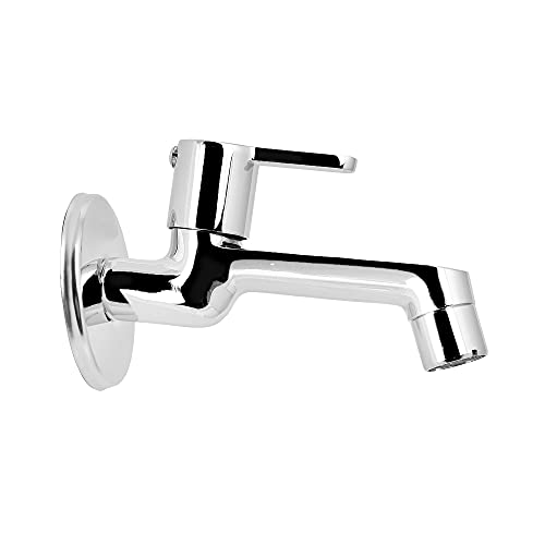 Brass Fusion Long Nose Faucet tap with Wall Flange, Chrome, Polished Finish - Marcoware
