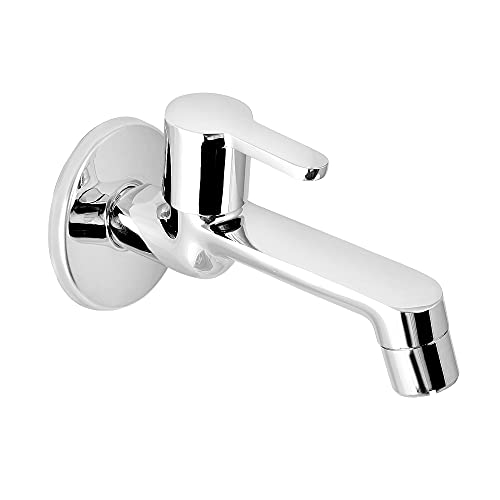 Brass Fusion Long Nose Faucet tap with Wall Flange, Chrome, Polished Finish - Marcoware