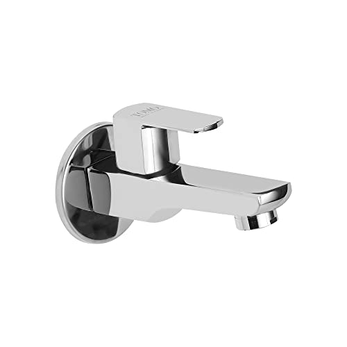 Brass Kubix Long Body Tap with wall flange, Chrome, Polished Finish - Marcoware