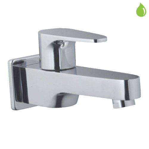 Brass Leaf Long Body Faucet tap with Wall Flange (Chrome) - Marcoware