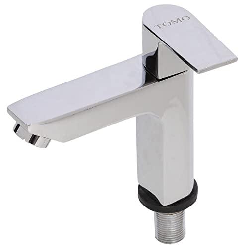 Brass Recto Pillar Cock Wash Basin Tap / Bathroom Water tap Faucet with Ultra Soft / Foam Flow Aeartor, Chrome, Polished Finish - Marcoware