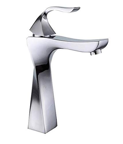 Brass Tall 13" (340mm) Luxury Single Lever Basin Mixer (Brass) with Ultra Shine Chrome and Neoperl®Aerator (Coin Slot) - Marcoware