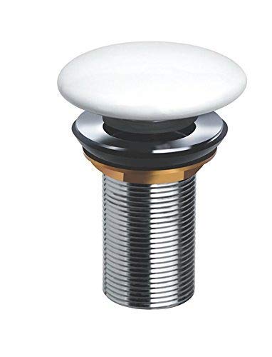 Ceramic Head White top Pop up Full Thread Waste Coupling Brass , Chrome Finish - Marcoware