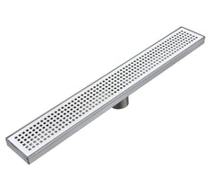 Cube Stainless Steel Channel Bathroom water drainer Floor trap, Brushed Finish - Marcoware