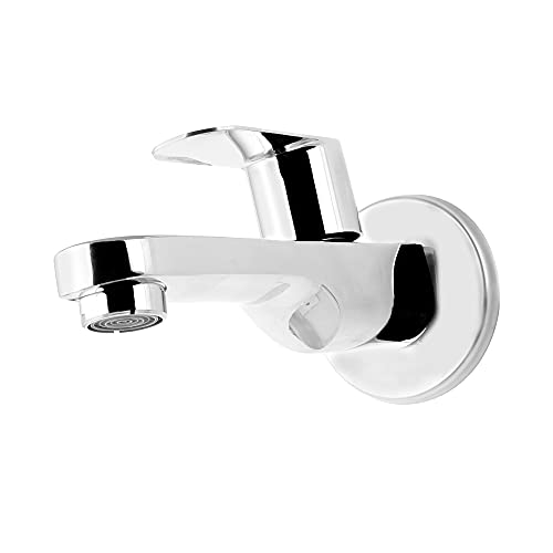 Deco Long Nose bib Cock tap with Wall Flange (Chrome) - Marcoware