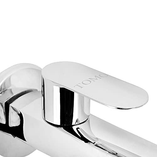 Deco Long Nose bib Cock tap with Wall Flange (Chrome) - Marcoware