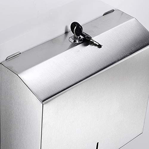 FULL STEEL SS304 Heavy Duty Multifold Tissue Dispenser/Wall Mounted (silver) - Marcoware