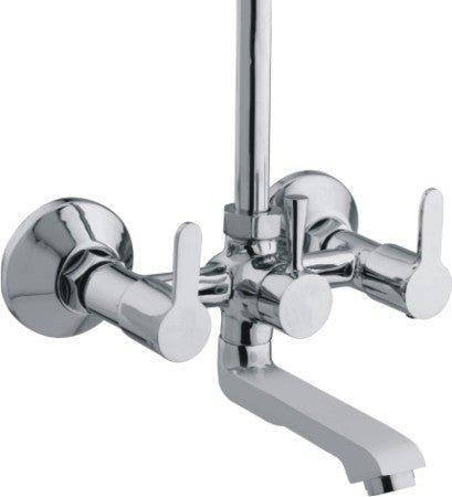 Fuzo Wall Mixer Telephonic with Wall Flange, Chrome, Polished Finish - Marcoware