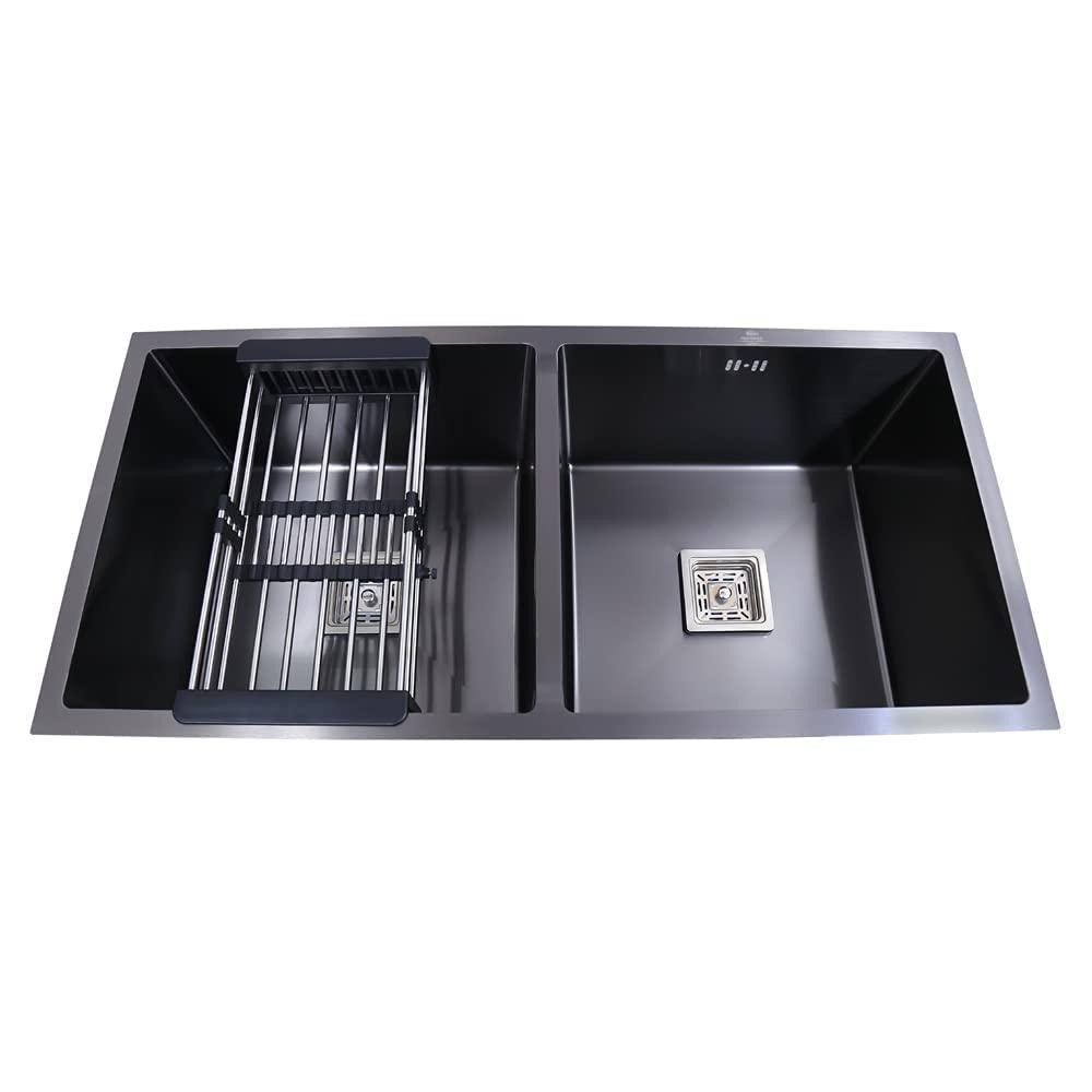 Handmade Black Double Bowl Kitchen Sink - Marcoware