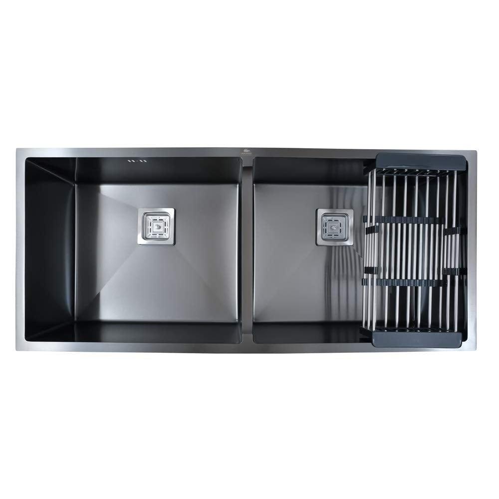 Handmade Black Double Bowl Kitchen Sink - Marcoware