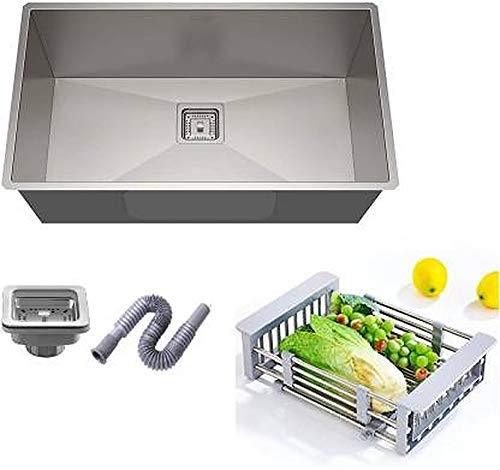 Handmade Stainless Steel Single Square Bowl Kitchen Sink - Marcoware