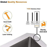 Handmade Stainless Steel Single Square Bowl Kitchen Sink - Marcoware