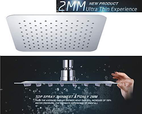 Heavy Duty Stainless Steel Trident Square Overhead Shower (Chrome) - Marcoware