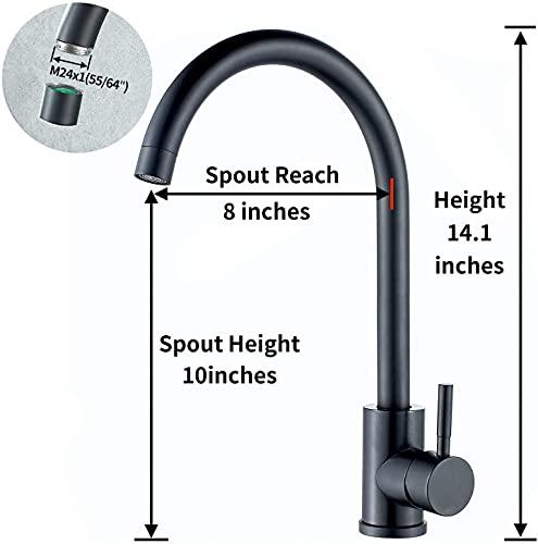 Rico Kitchen Faucet Mixer Table Mount (Black) - Marcoware