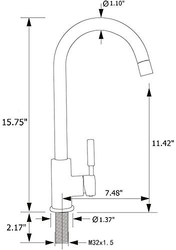 Rico Kitchen Faucet Mixer Table Mount (Black) - Marcoware