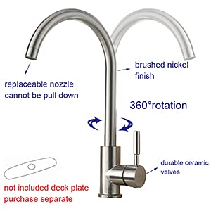 Rico Kitchen Faucet Mixer Table Mount (Brushed Steel) - Marcoware
