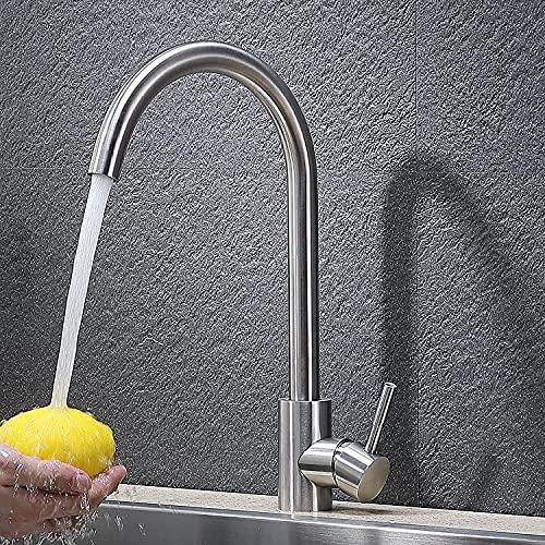 Rico Kitchen Faucet Mixer Table Mount (Brushed Steel) - Marcoware