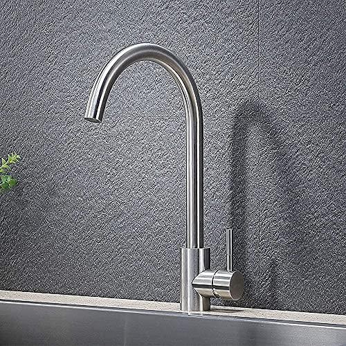 Rico Kitchen Faucet Mixer Table Mount (Brushed Steel) - Marcoware